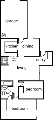 Sunrise Park 2 bed 1 bath 925 A